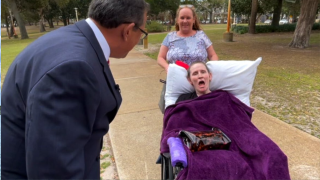 Cheryl Weimar enjoys a day in the park