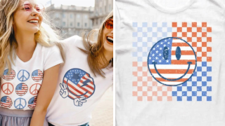 These cute smiley face Fourth of July tees are just $9.99